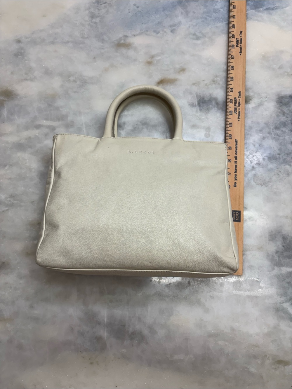 L. Credi Ivory Leather Tote Bag Made In Italy Vera Pelle Cream Handbag - Picture 5 of 8